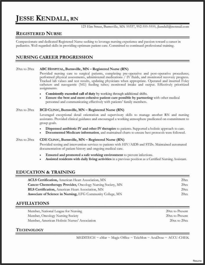 Examples Of Professional Summary For Nursing Resume
