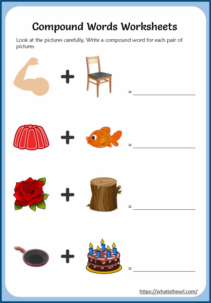 Free Compound Words Worksheet For Kindergarten