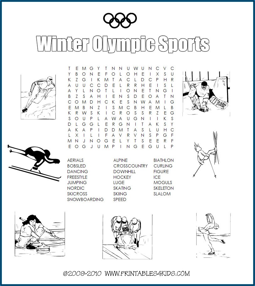 Free Printable Word Search Sports