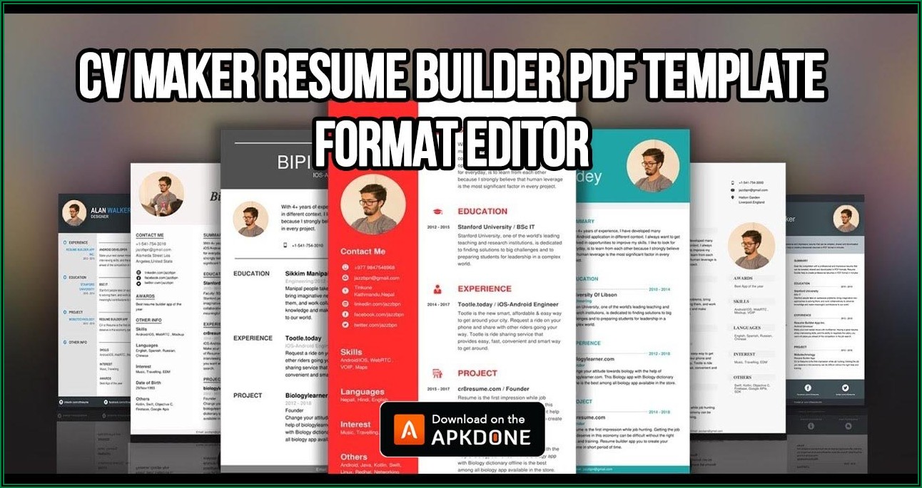 Free Resume Builder Cv Maker Templates Pdf Format Apk