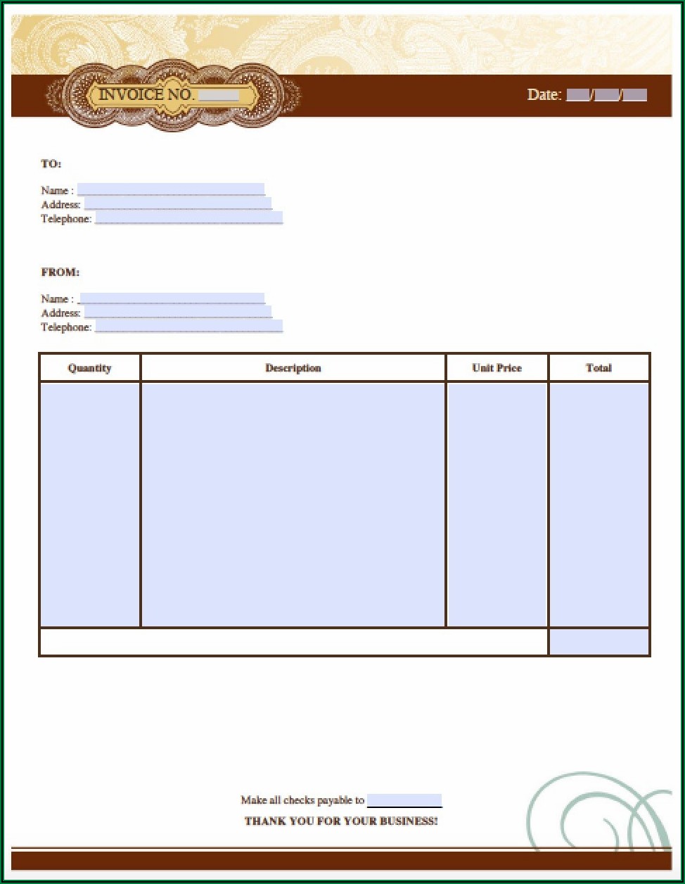 Free Word Document Invoice Template