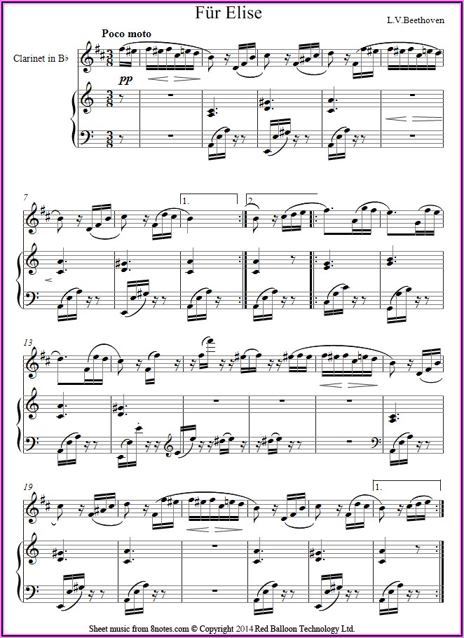 Fur Elise Piano Notes Full Version