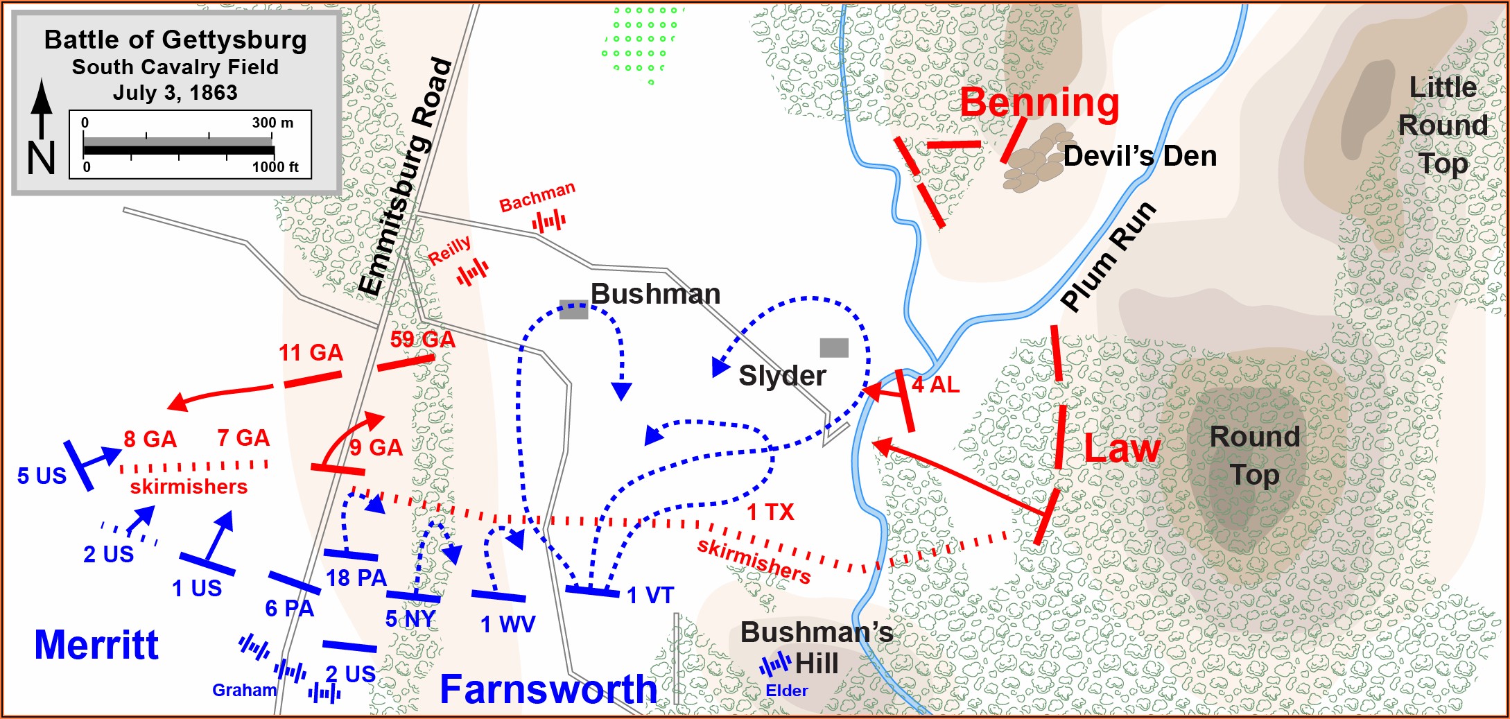Gettysburg Battle Map Day 3