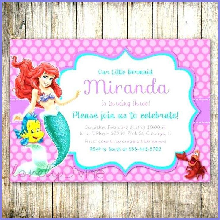 Little Mermaid Ticket Invitation Template