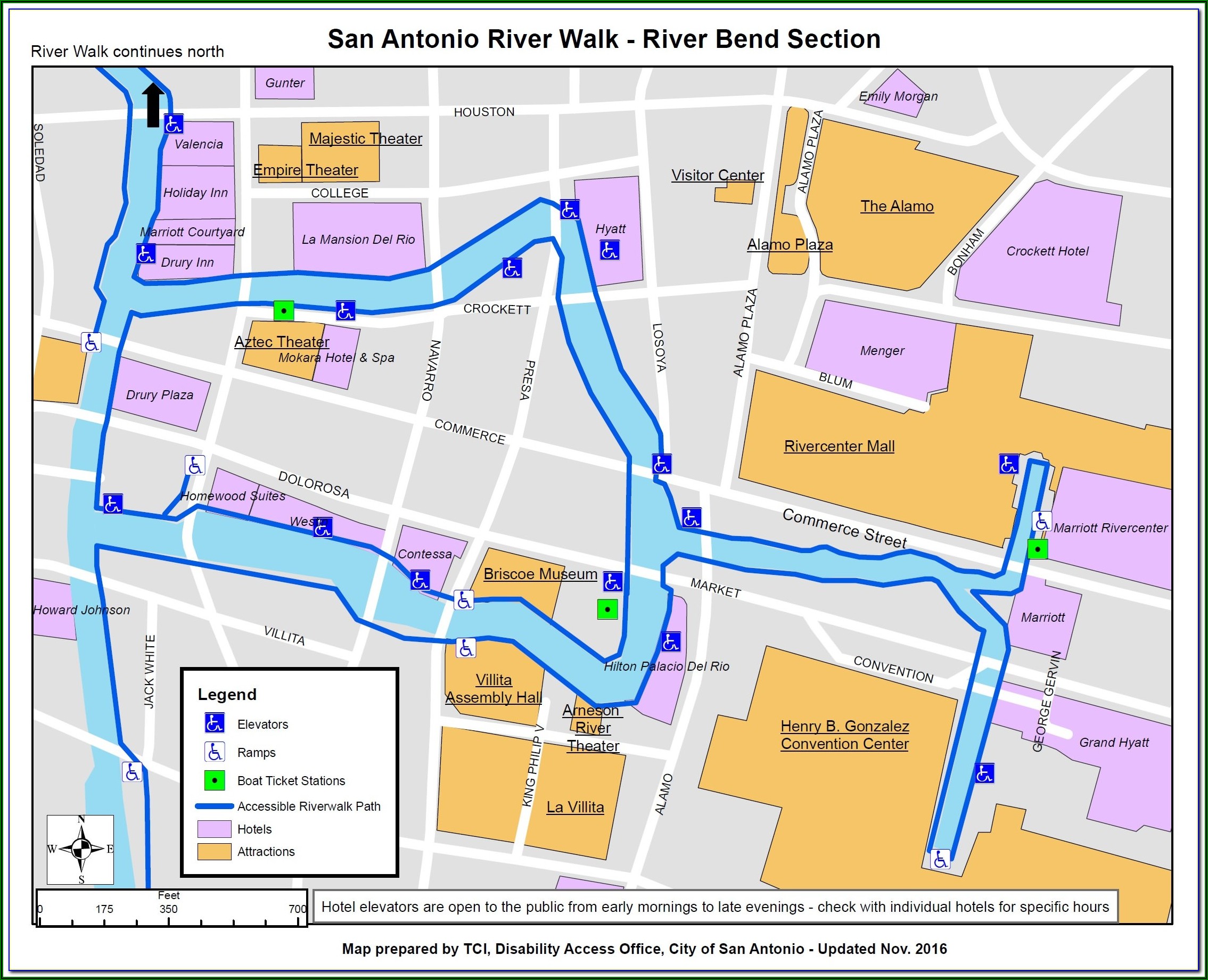 Map Of Hotels Near San Antonio Riverwalk