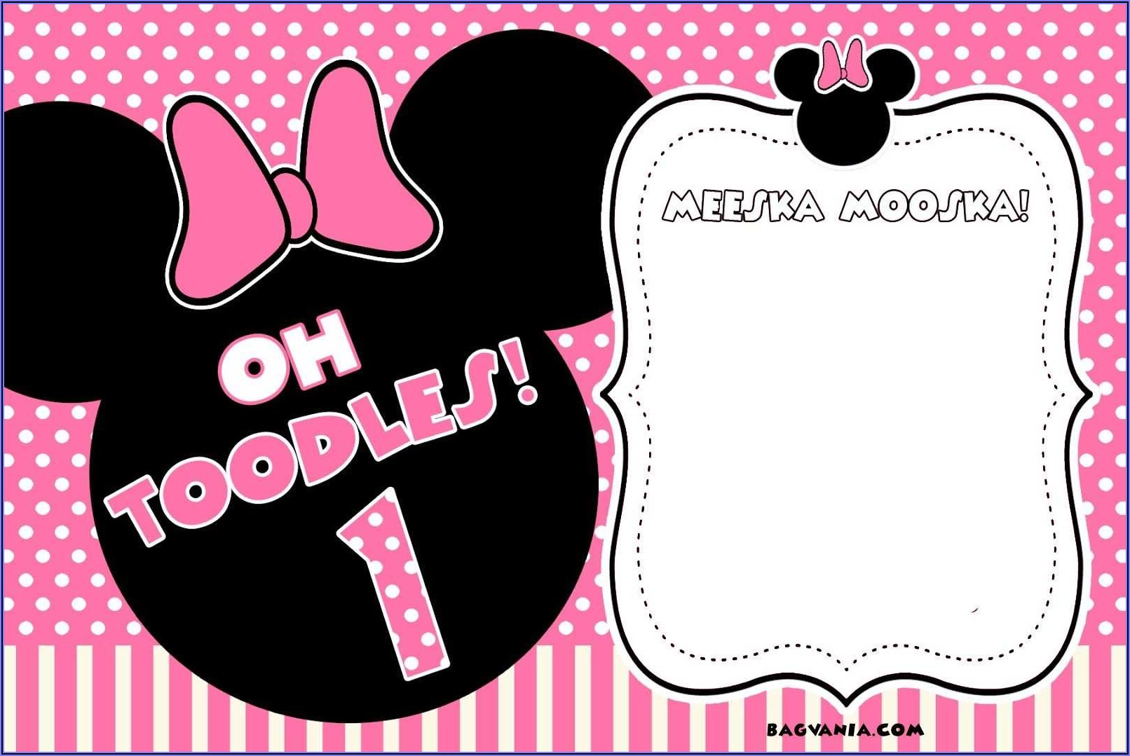 Minnie Mouse Blank Invitation Template