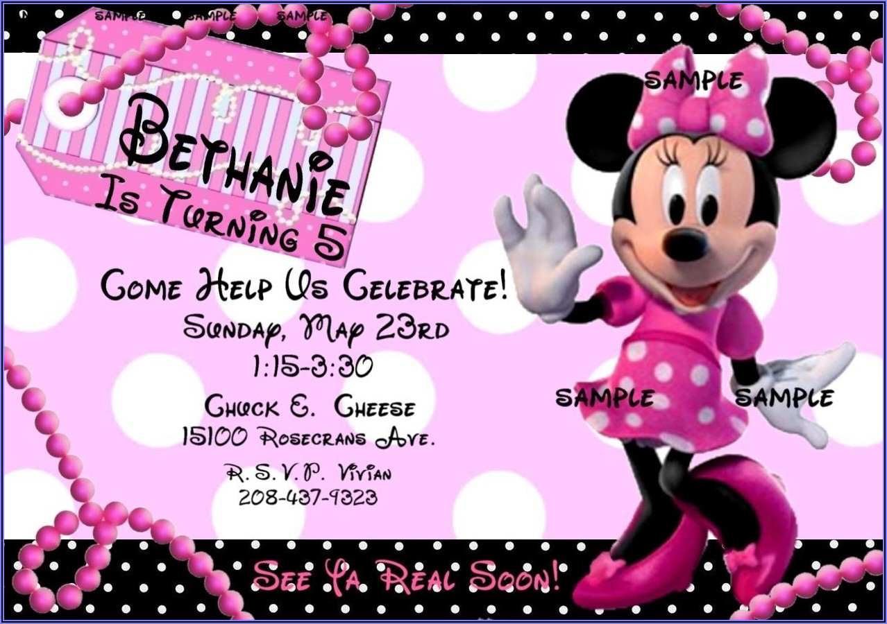 Minnie Mouse Invitations Template