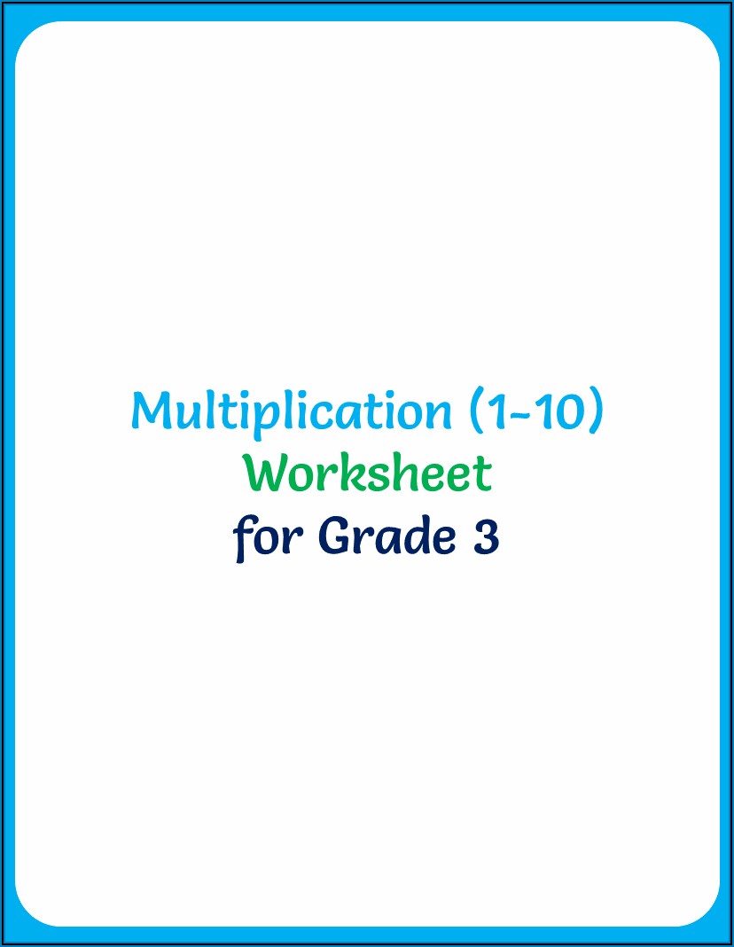 Multiplication Worksheet 1 10