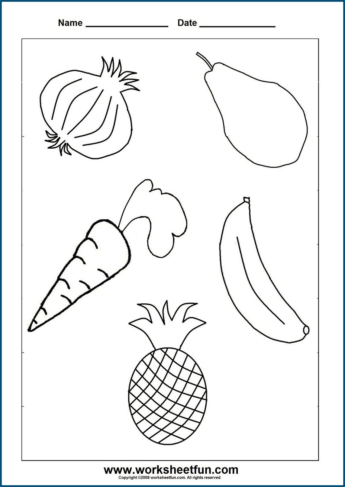 My Food Worksheet For Kindergarten