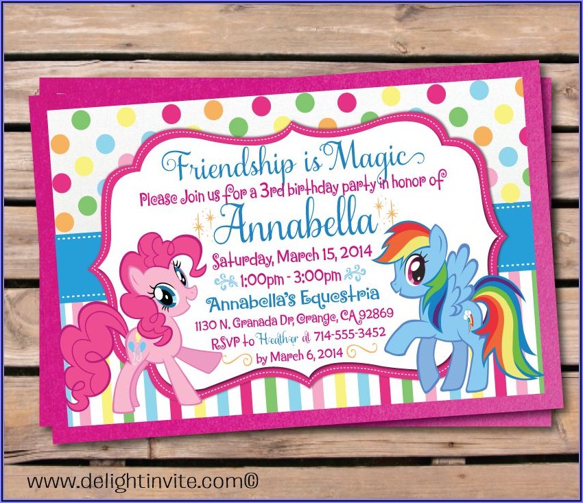 My Little Pony Birthday Invitations Editable