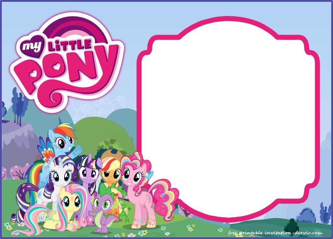 My Little Pony Party Invites Printable Free