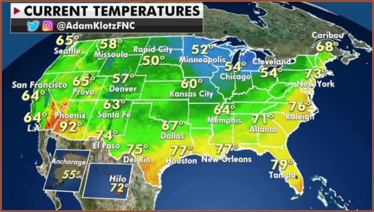 National Weather Temperature Map Today