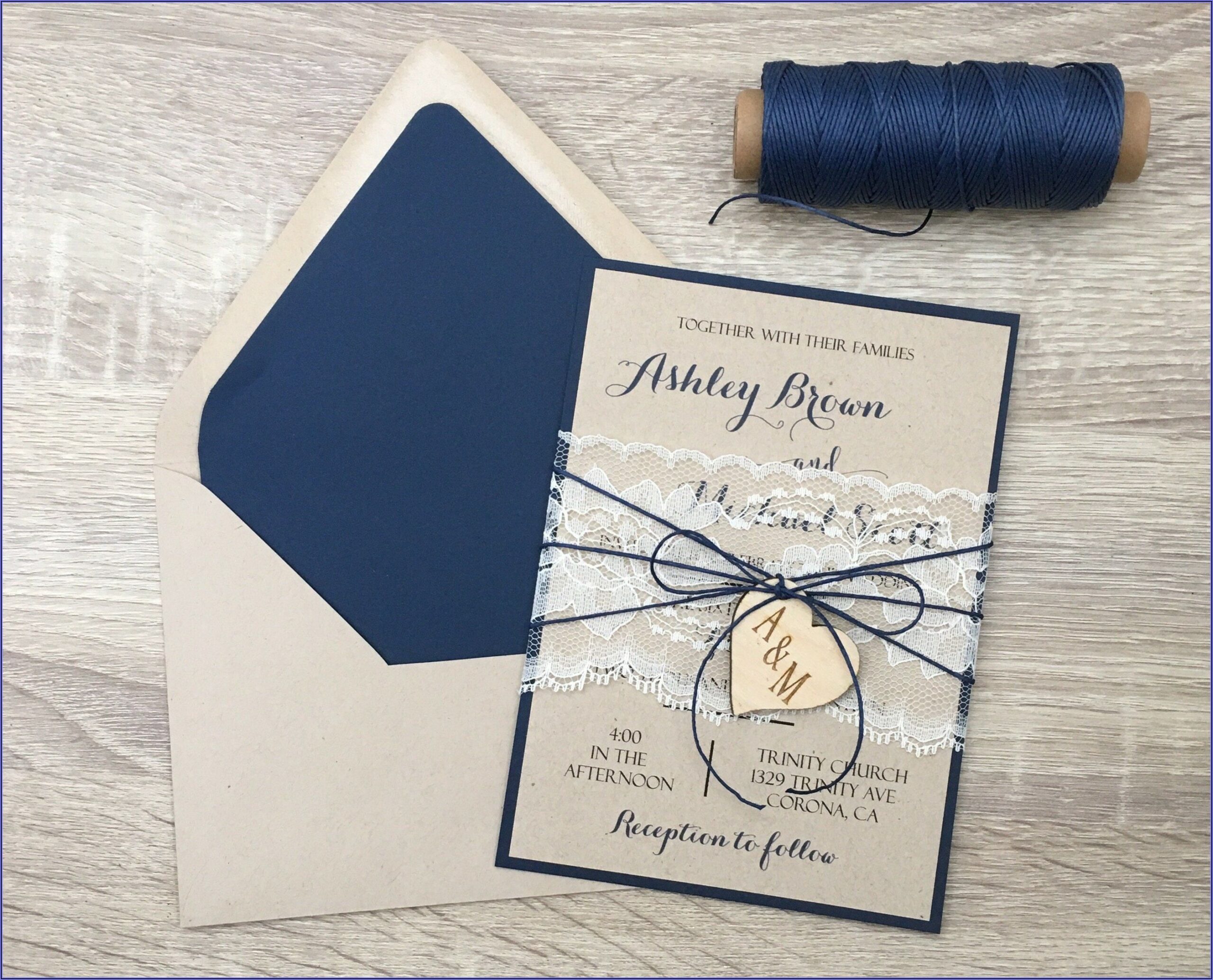Navy Blue Wedding Invitations