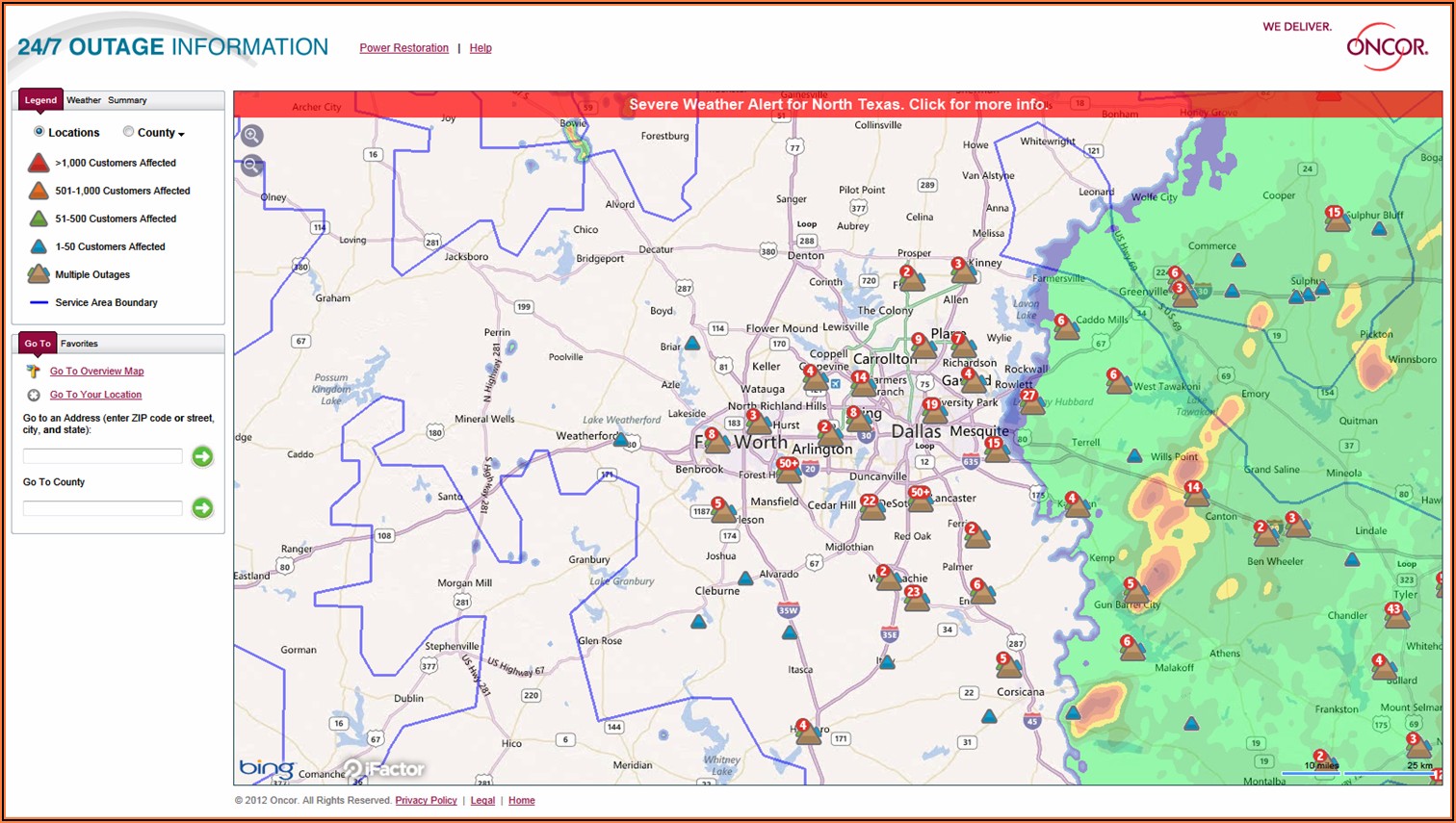 Oncor Power Outage Map Carrollton Tx