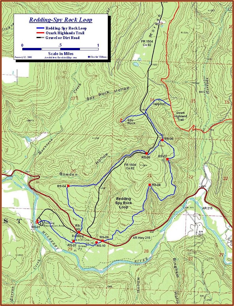 Ozark Mountains Map Arkansas