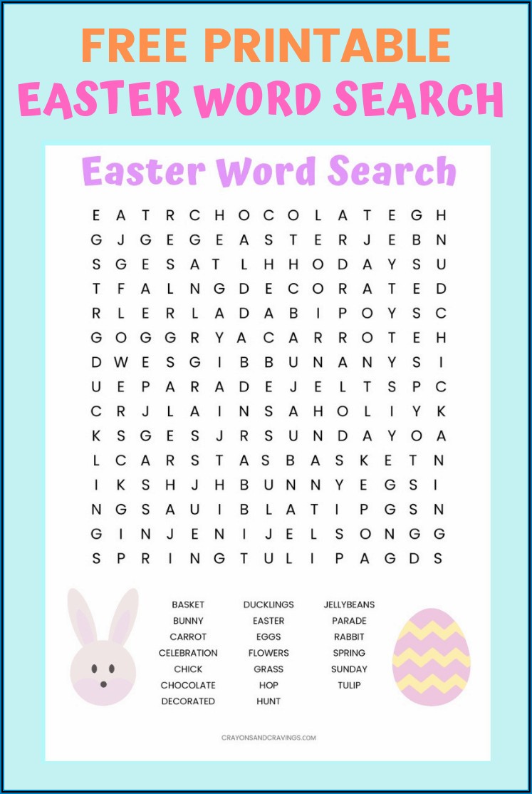 Printable Easter Wordsearch For Adults
