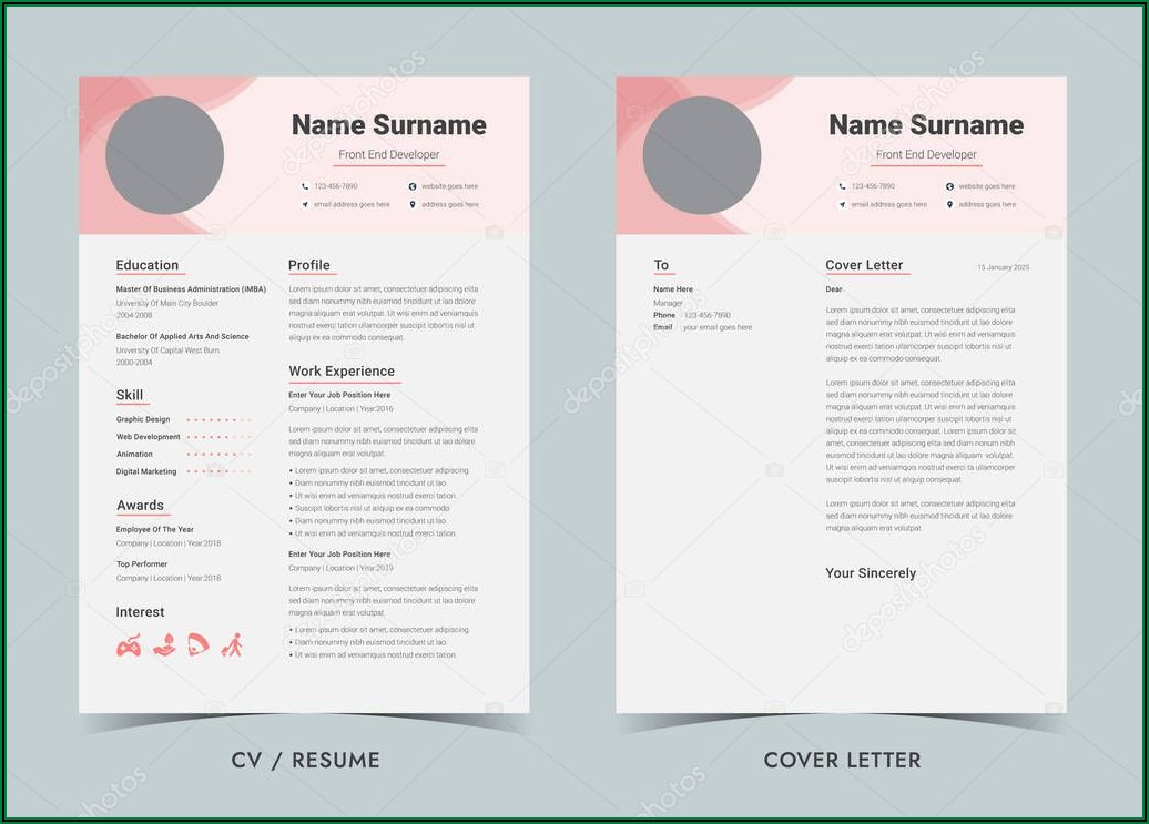 Professional Resume And Cover Letter Template