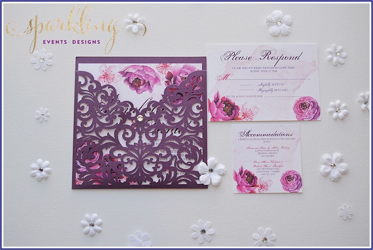 Royal Blue And Purple Wedding Invitations