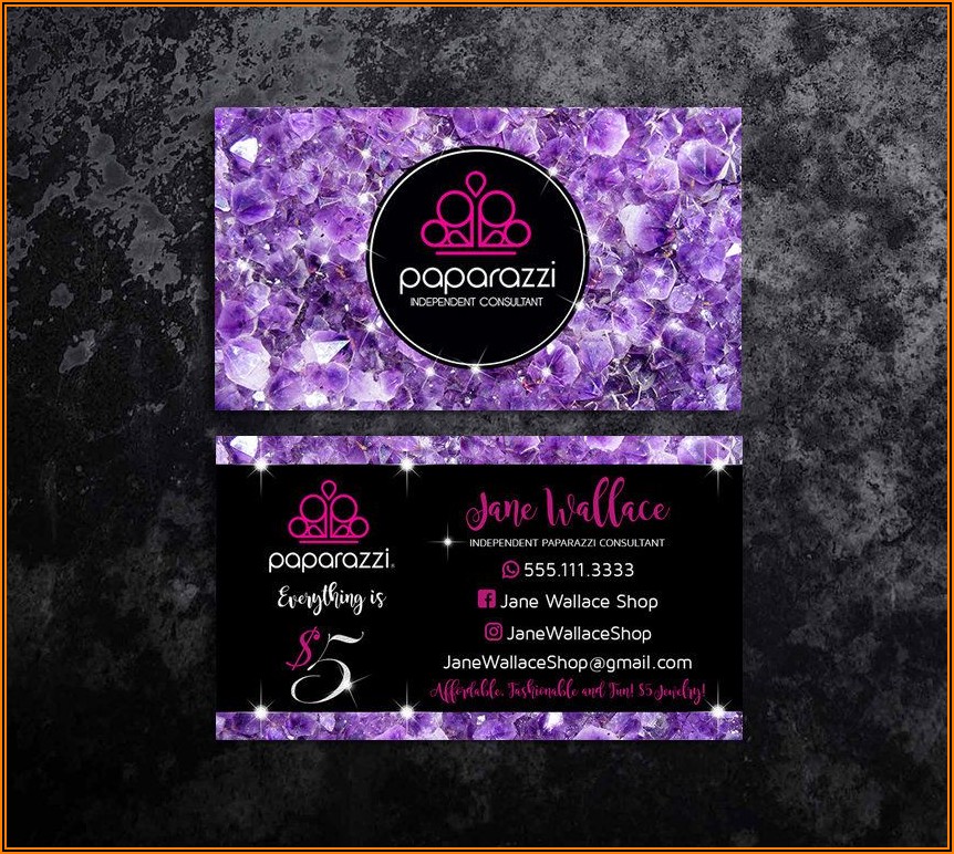 Sample Paparazzi Business Cards