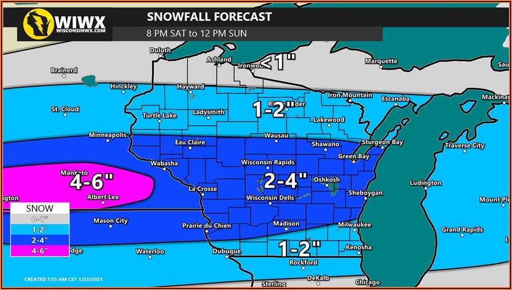 Snow Forecast Map Wisconsin