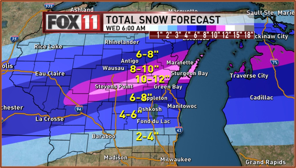 Snow Prediction Map Wisconsin