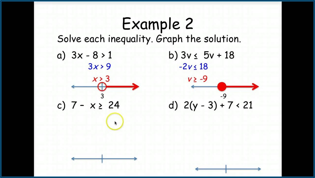 Solving Inequalities And Graphing Solutions Worksheet