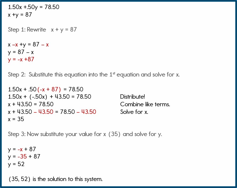 Systems Of Equations Word Problems Worksheet Answers With Work