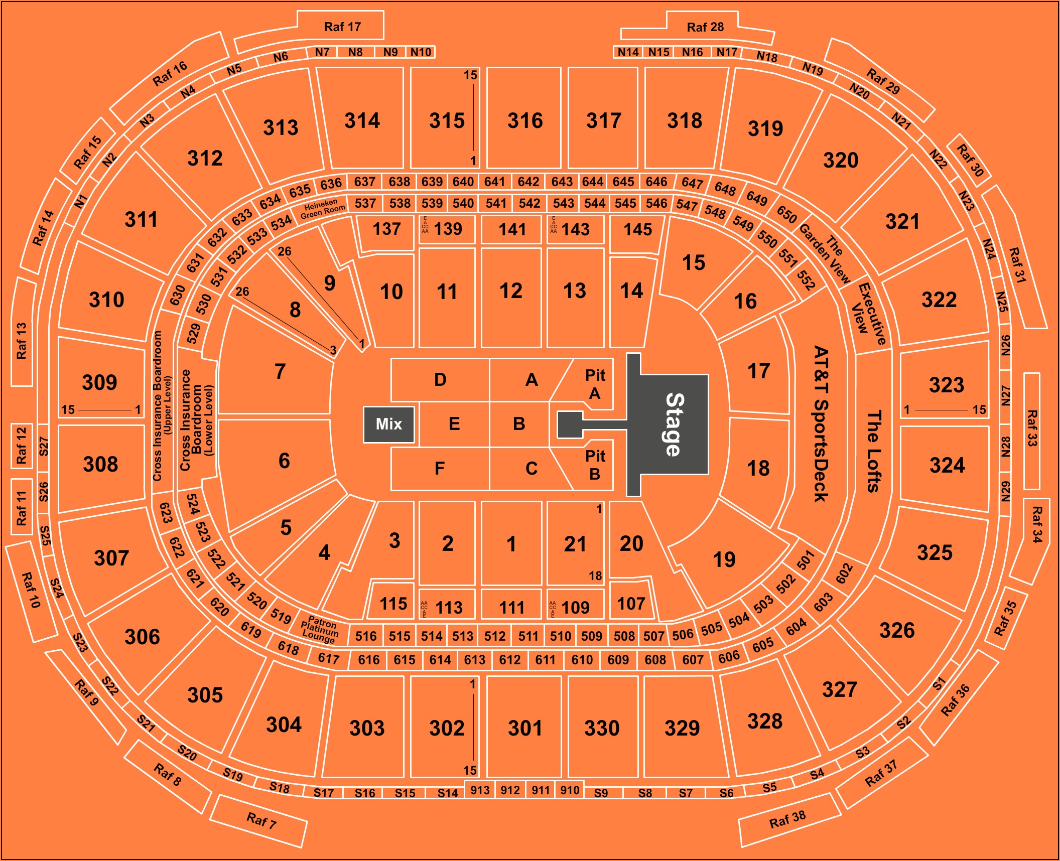 Td Garden Seating Map With Rows