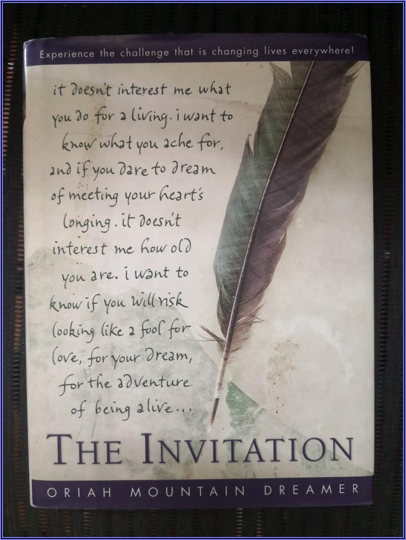 The Invitation By Oriah Poster