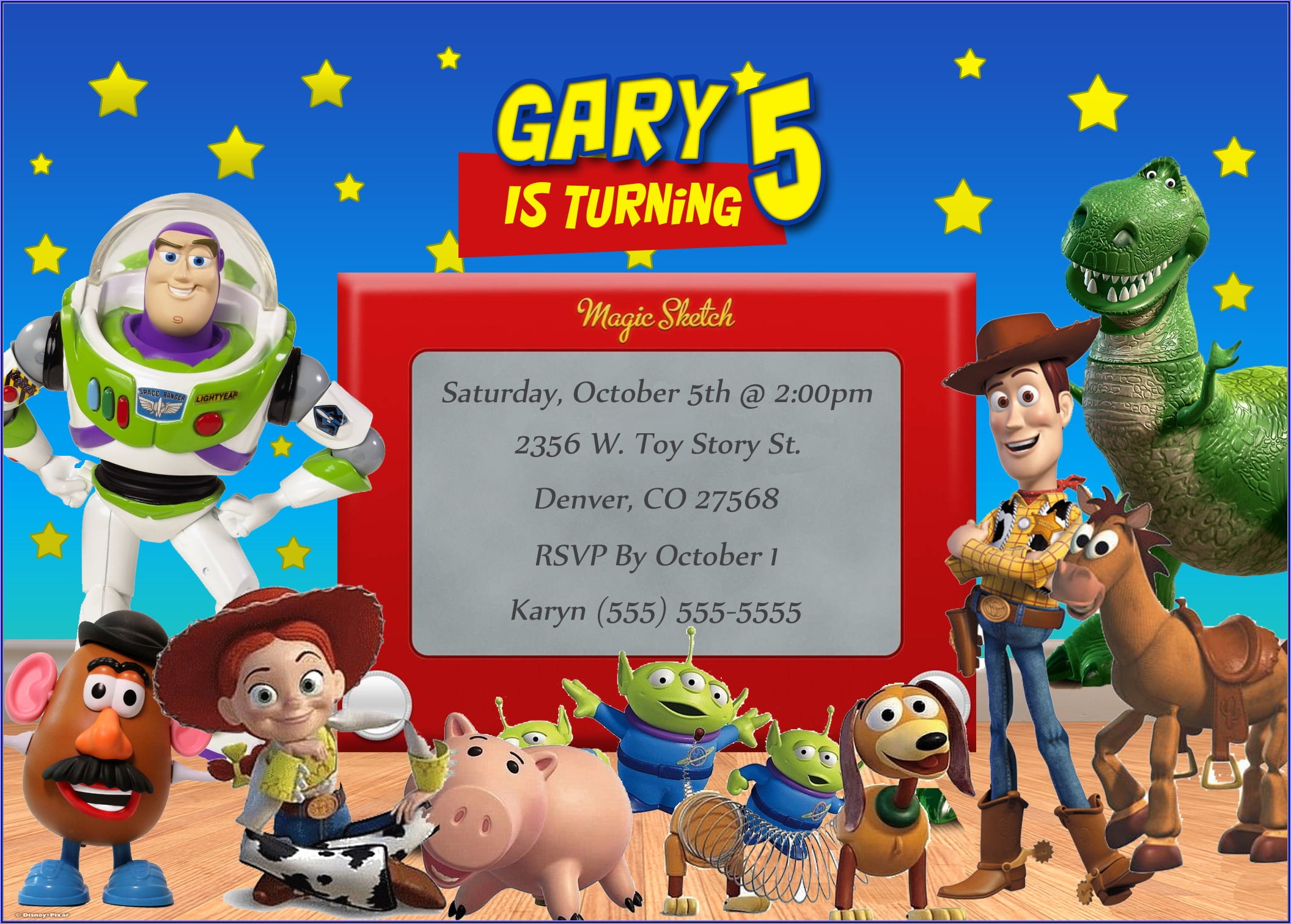 Toy Story Birthday Invitations