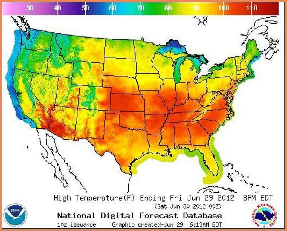 Us Weather Temperature Map Today