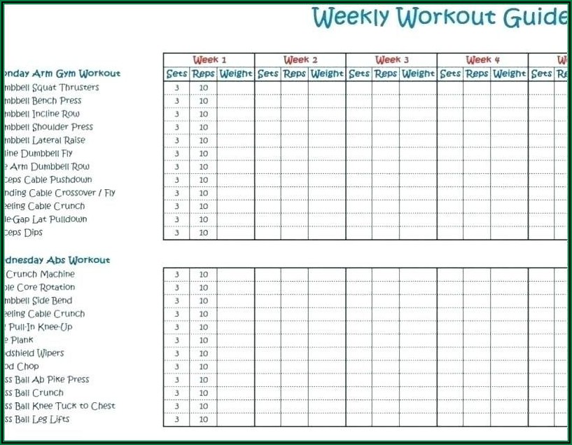 Weekly Exercise Schedule Template