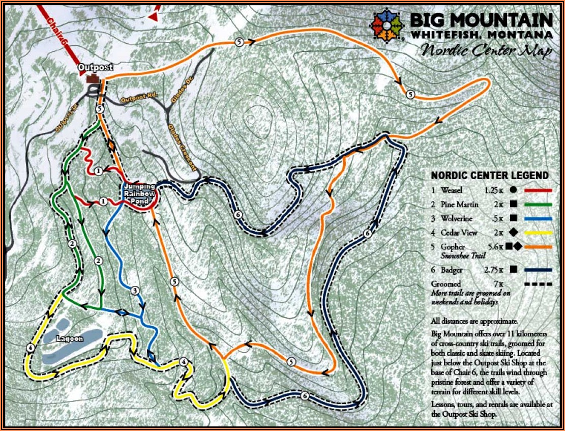 Whitefish Montana Hiking Trail Map