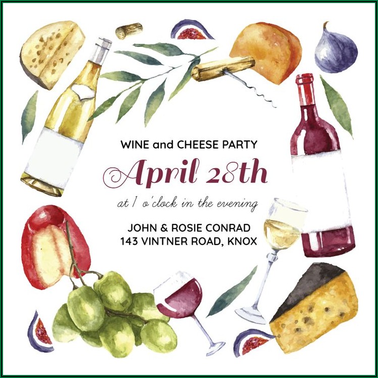 Wine And Cheese Invitation Template Free