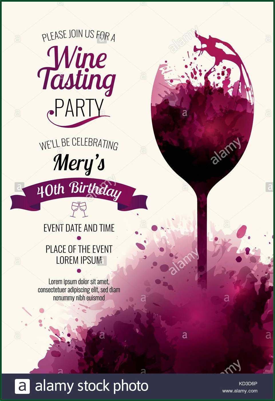 Wine Birthday Invitation Template Free
