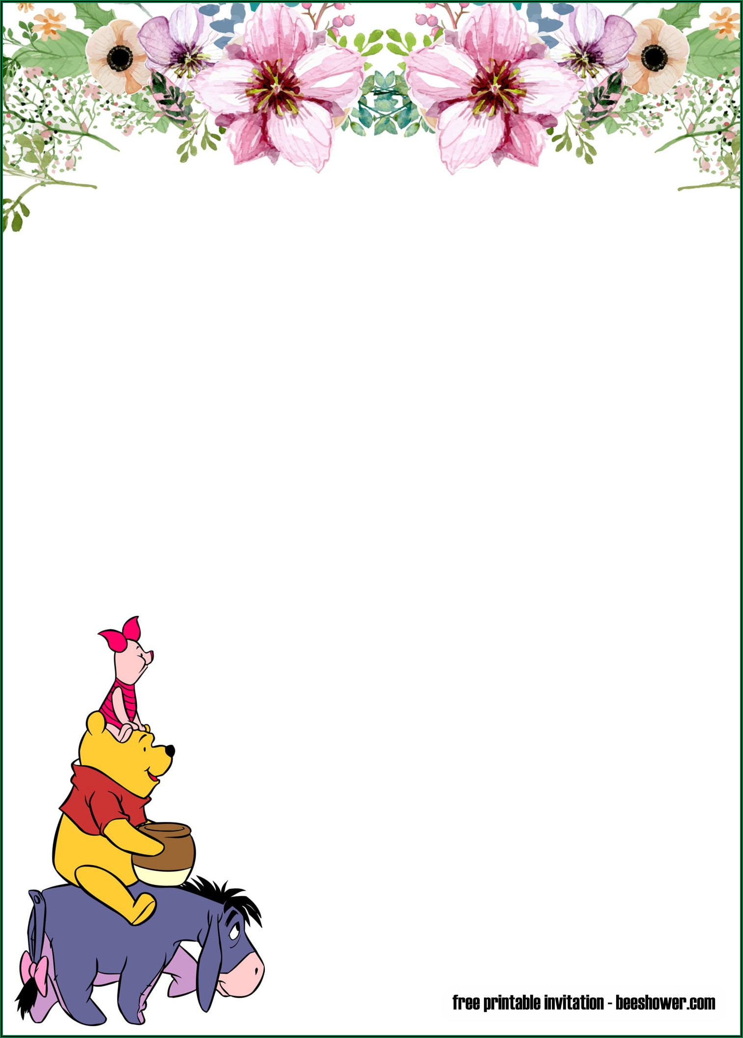 Winnie The Pooh Birthday Invitation Templates Free