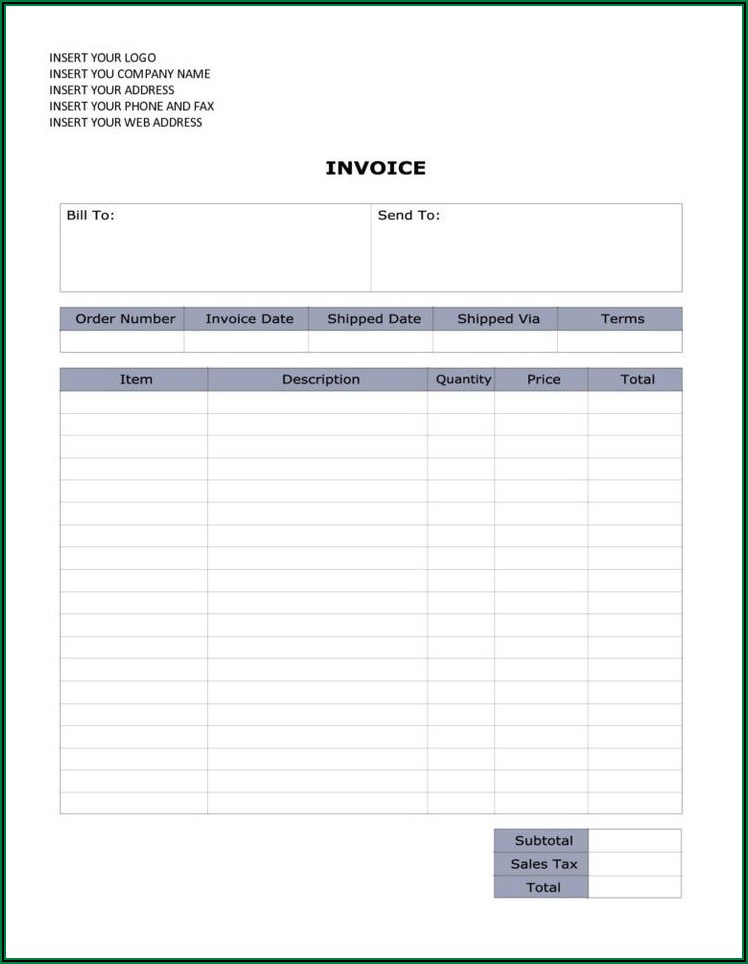 Word Document Invoice Template
