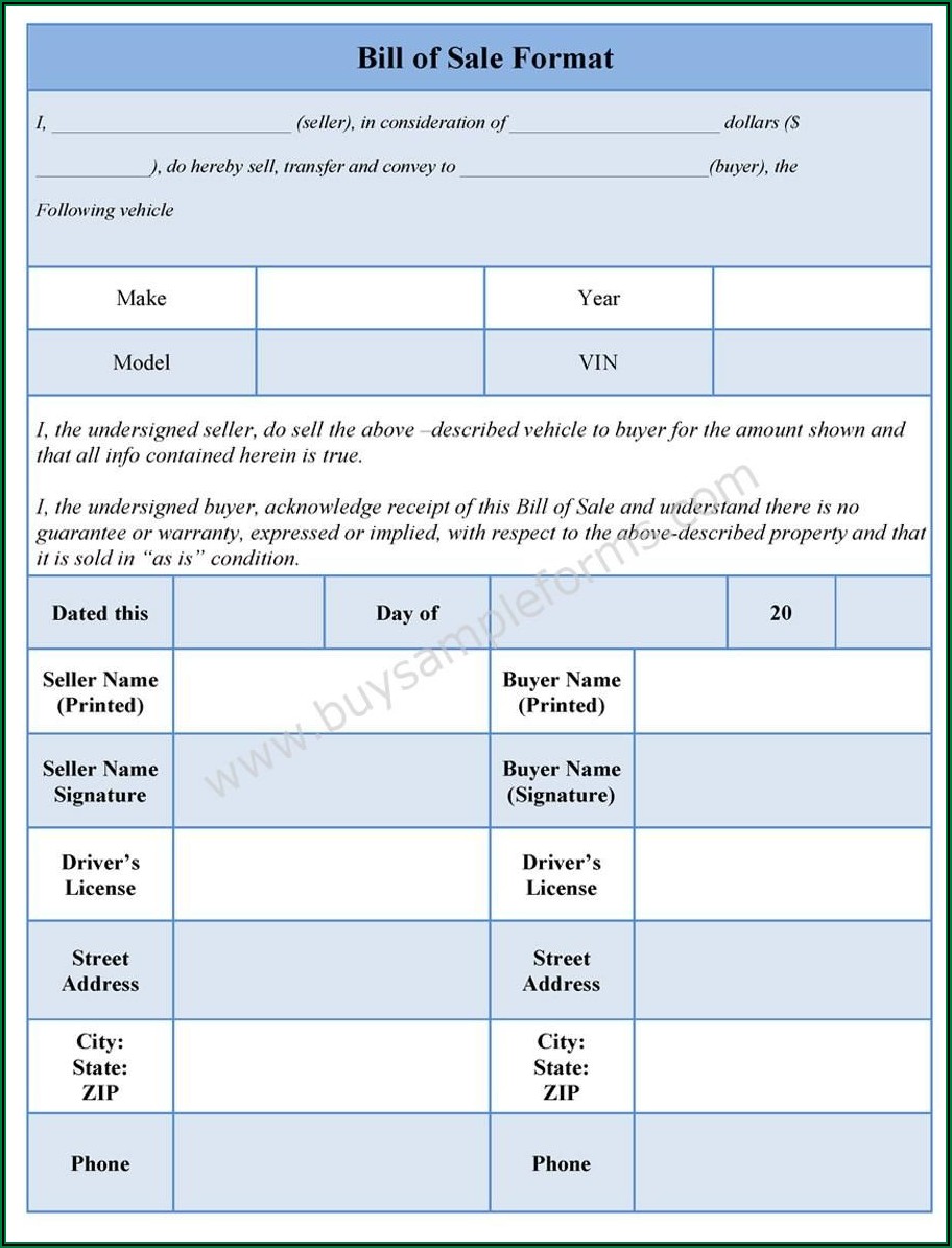 Word Document Templates Bill Of Sale