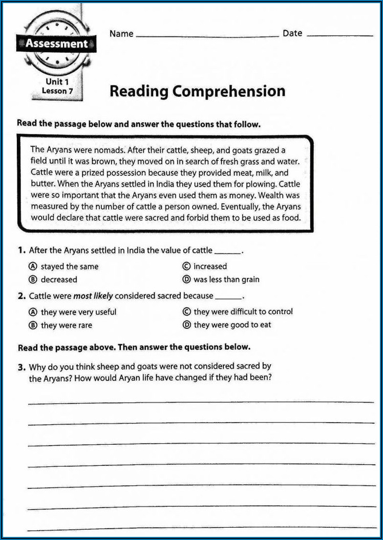 Worksheets For 2nd Grade Reading