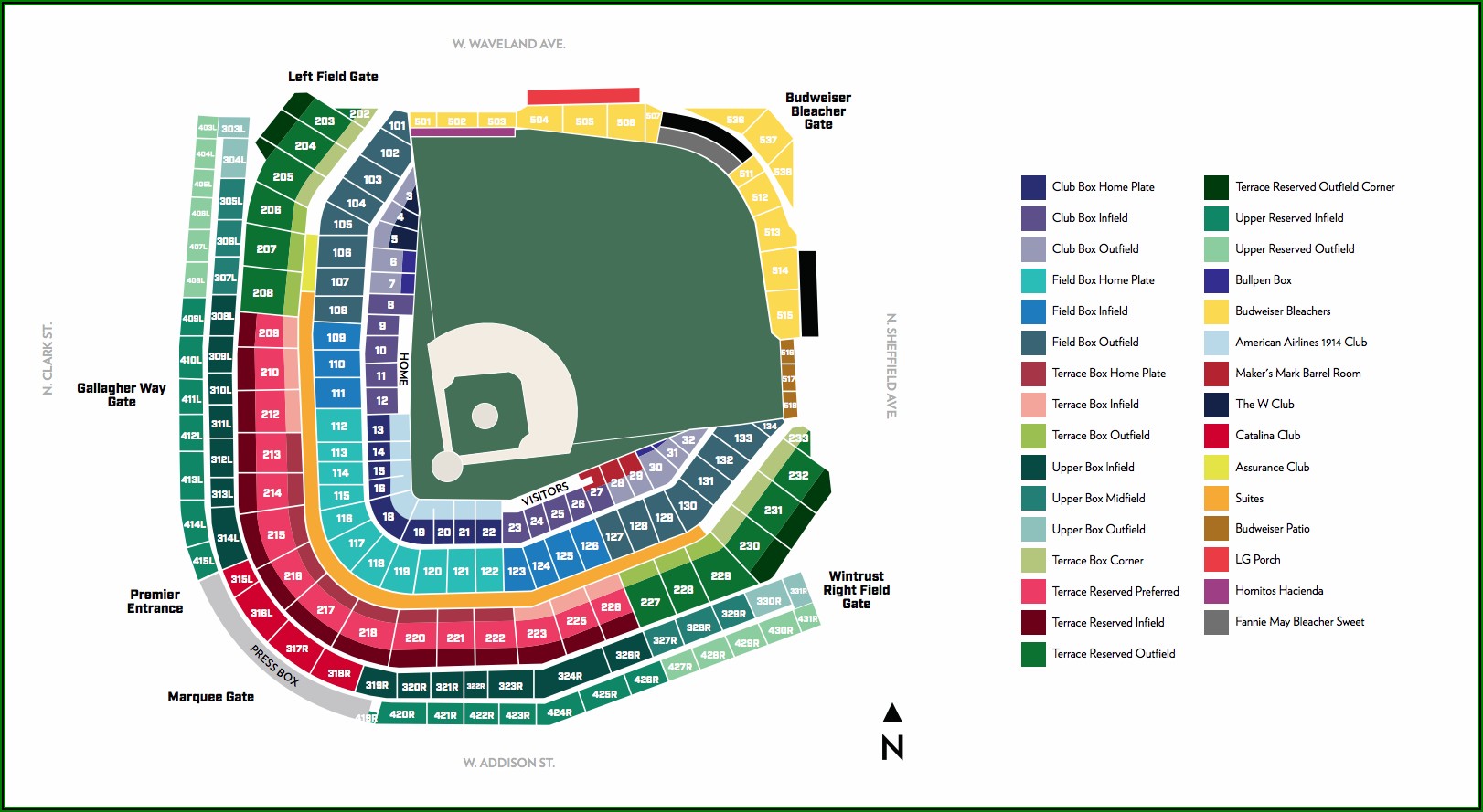 Wrigley Field Seating Chart View Section