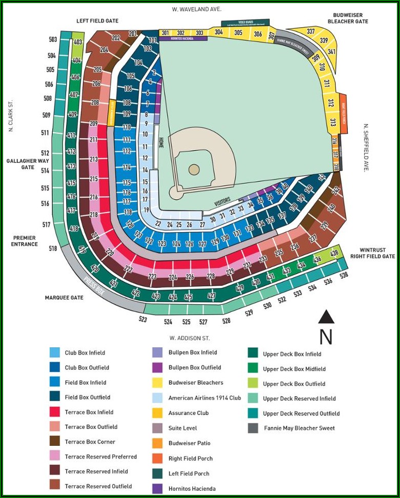 Wrigley Field Seating Map 2019