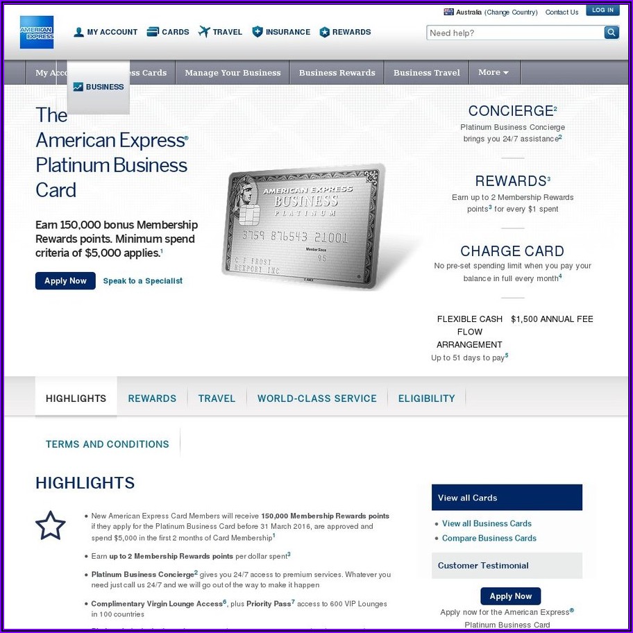 American Express Platinum Business Card Points