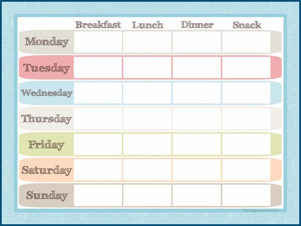 Breakfast Lunch And Dinner Menu Template