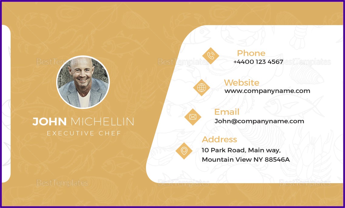 Chef Business Card Template Psd