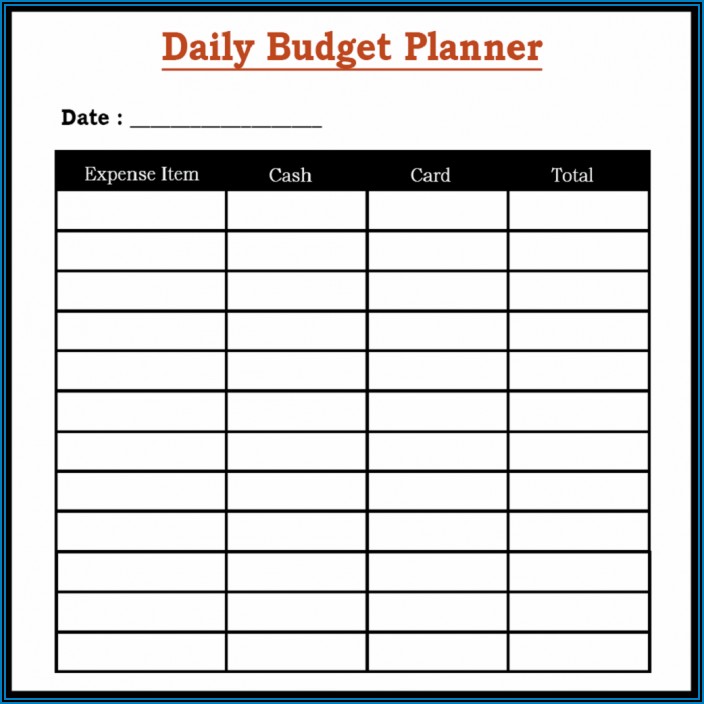 Daily Household Expenses Template