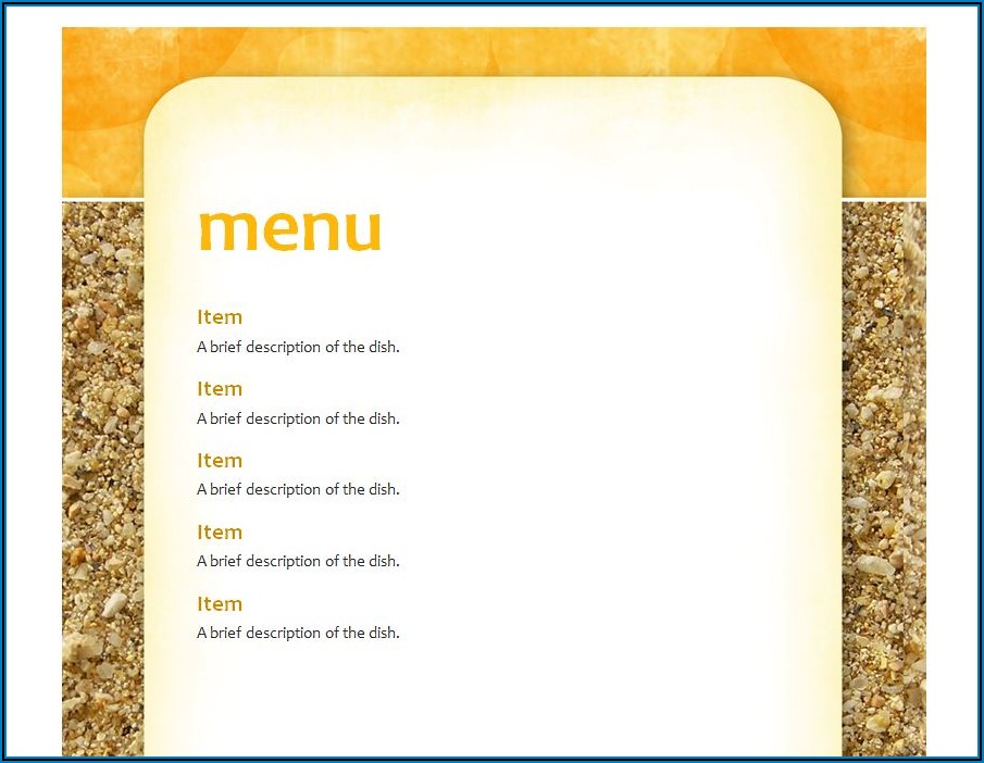 Free Lunch Menu Templates For Schools