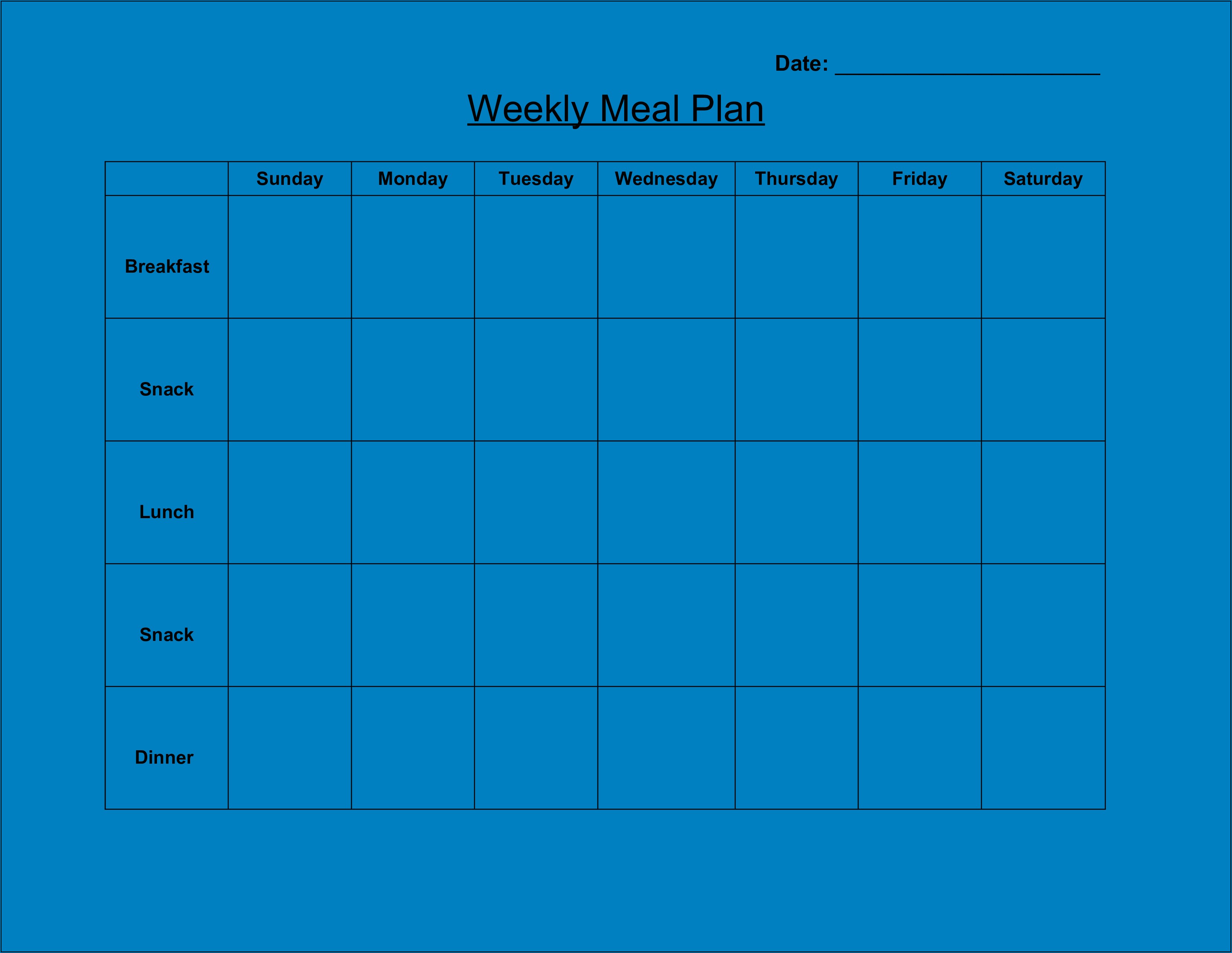 Monthly Meal Plan Calendar Template - Templates : Resume Template ...