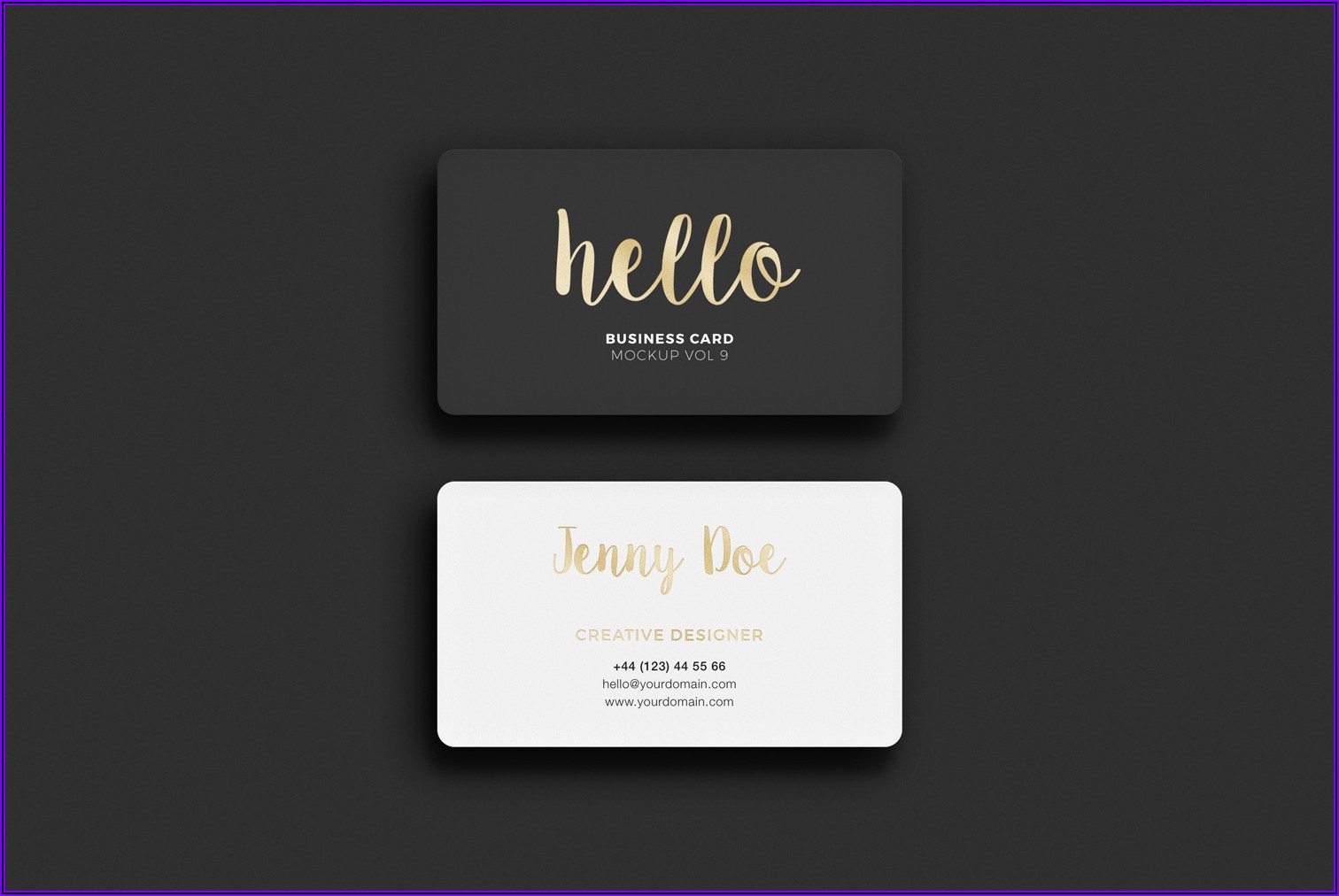 Rounded Corners Business Card Mockup Free