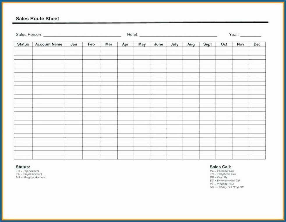 Sales Call Schedule Template