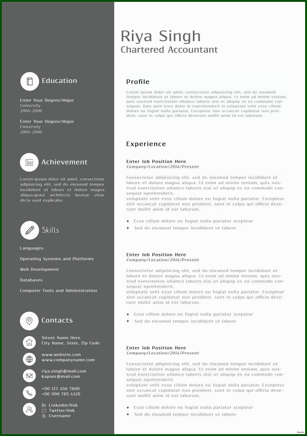 Sample Resume For Teachers In India Word Format Free Download